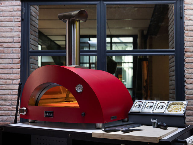 Alfa Moderno 5 Pizze 47-Inch Gas Pizza Oven - Ruby Red