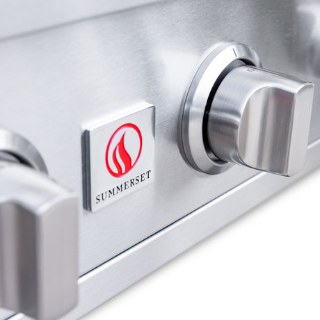 Summerset Sizzler Built-In Gas Grill - stainless steel badge detail