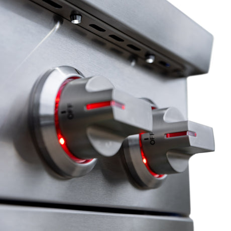 Summerset Pro Double Side Burner - control knob and LED lighting detail