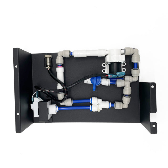 Aquafire Direct Plumb Kit components and 1/4 inch water line connection