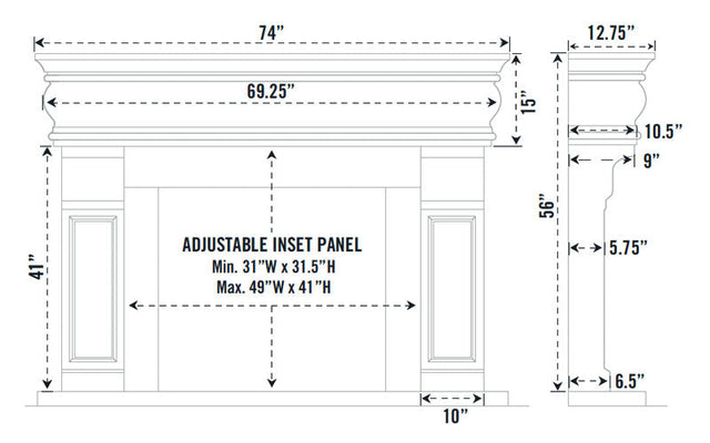 Omega Mantels Fireplace Mantel Surround (Cast Stone) 1106.511 GS