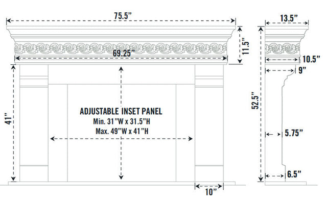Omega Fireplace Mantel Surround (Cast Stone) 1110S.556 GS