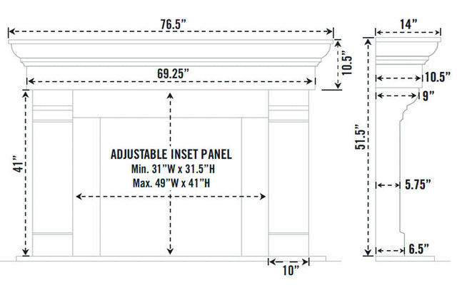 Omega Fireplace Mantel Surround (Cast Stone) 1147.556 GS