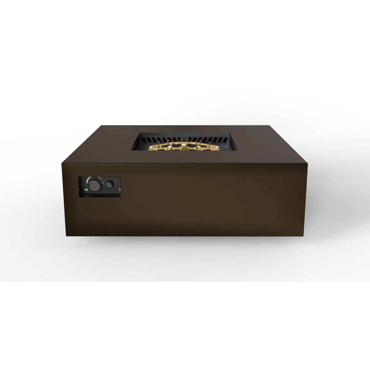 Warming Trends AON 48 Inch Square Bronze Powder Coated Steel Gas Fire Pit Table