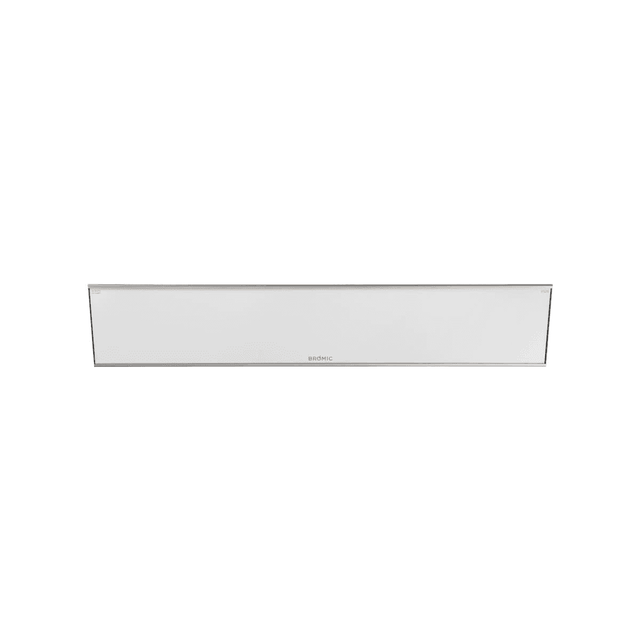 Front view of Bromic Heating Platinum Smart-Heat 53-Inch 4500W Dual Element Electric Infrared Heater in sleek white finish for modern patios.