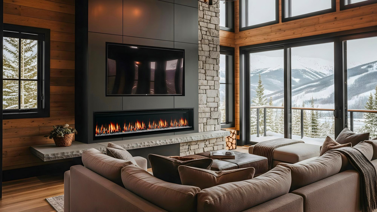 Simplifire Allusion Edge 78" Linear Electric Fireplace