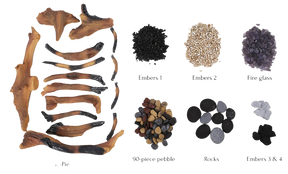 Amantii Driftwood 15-Piece Deluxe Log & Media Kit | DESIGN-MEDIA-15PCE
