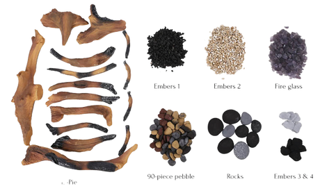 Amantii Driftwood 15-Piece Deluxe Log & Media Kit | DESIGN-MEDIA-15PCE