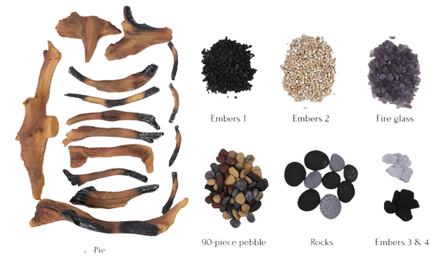Amantii Driftwood 15-Piece Deluxe Log & Media Kit | DESIGN-MEDIA-15PCE