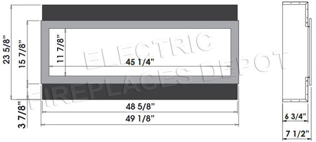 Amantii Panorama Slim 50 dimensions diagram