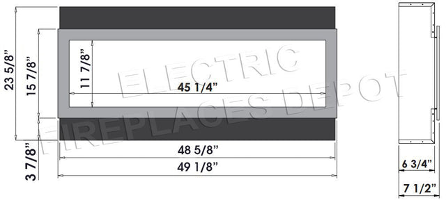 Amantii Panorama Slim 50 dimensions diagram