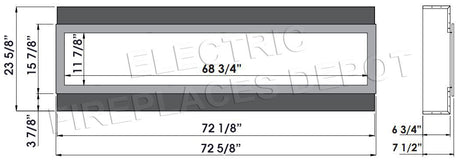Amantii Panorama Slim 72 dimensions diagram
