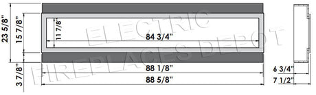 Amantii Panorama Slim 88 dimensions diagram