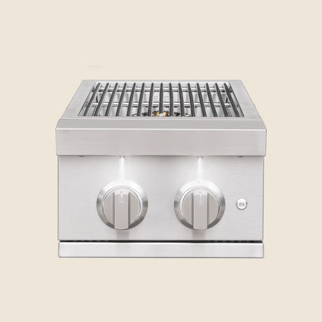 Summerset SB2PRO Pro Double Side Burner - front view with lid open
