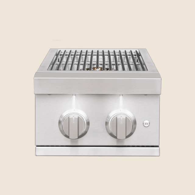 Summerset SB2PRO Pro Double Side Burner - front view with lid open