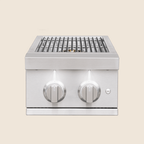 Summerset SB2PROL Pro Double Side Burner - front view with lid open