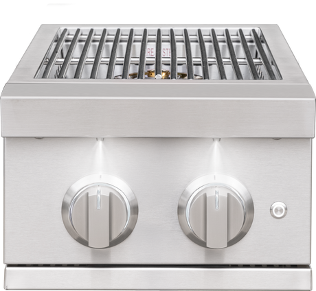 Summerset Pro Double Side Burner - open view showing both burners