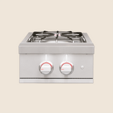 Summerset Pro Power Burner - lid open with red bezel lighting