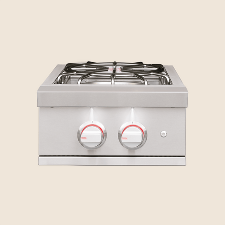 Summerset Pro Power Burner - lid open with red bezel lighting