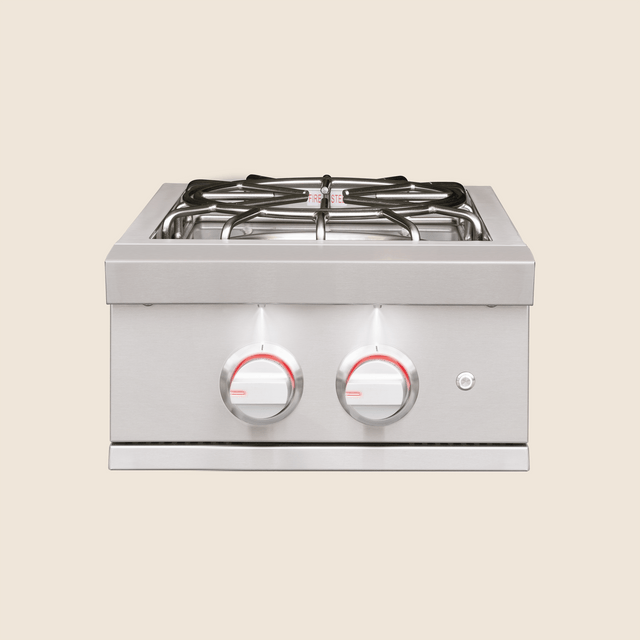 Summerset Pro Power Burner - lid open with red bezel lighting