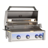 American Outdoor Grill AOG36LN 36-Inch L-Series Built-In Gas Grill - hood open showing burners