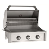 American Outdoor Grill AOG36TN 36-Inch T-Series Built-In Gas Grill - hood open showing burners and grates