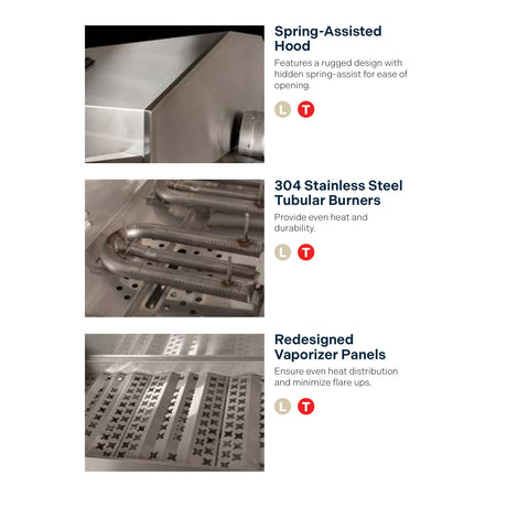 American Outdoor Grill L-Series Built-In Gas Grill - burner and ignition detail