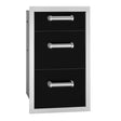 Fire Magic Echelon Black 53803BSC triple drawer, black powder coat over 304 stainless steel, three soft-close drawers