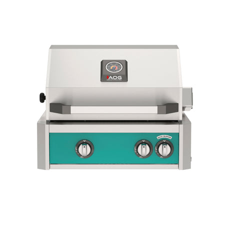 American Outdoor Grill AOG24LN 24-Inch L-Series Built-In Gas Grill - LED light bar teal