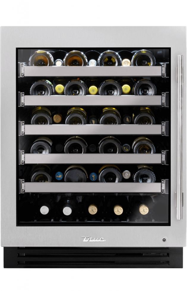 True TUWADA-24-LG-A-S ADA Wine Cabinet - stainless glass door left hinge