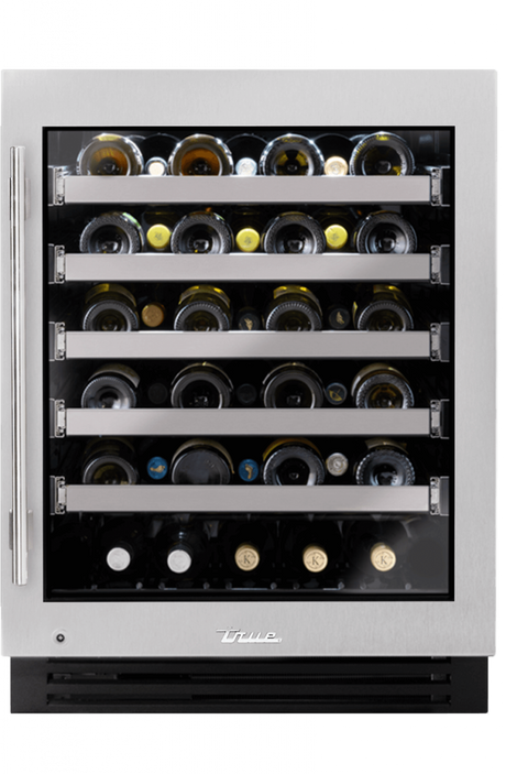 True TUWADA-24-RG-A-S ADA Wine Cabinet - stainless glass door right hinge