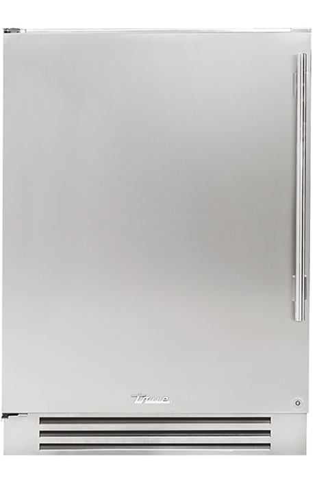 True 24-Inch Undercounter Refrigerator Solid Stainless - staged lifestyle view