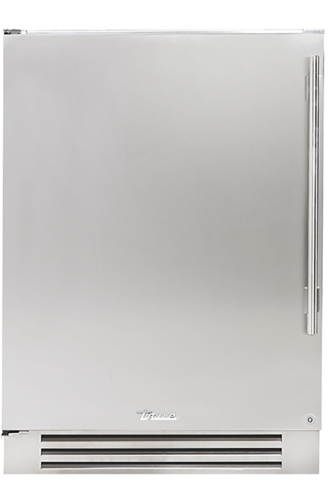 True 24-Inch Undercounter Refrigerator Solid Stainless - staged lifestyle view
