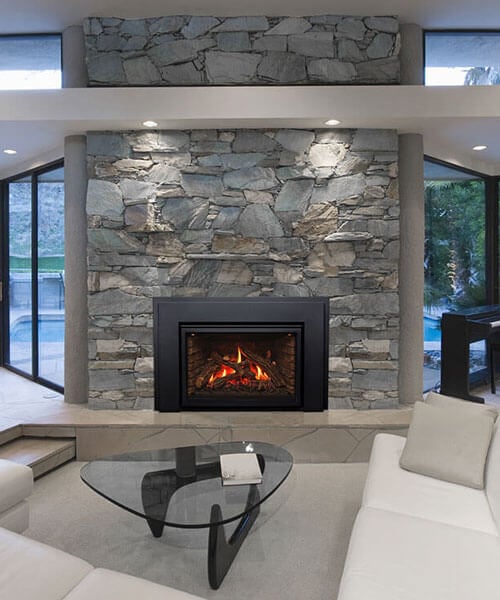 Montigo Illume DVCP34 traditional gas fireplace insert installed