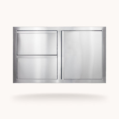 American Made Grills DC2-36-AMG 36-Inch Deluxe 2-Drawer with Single Access Door Combo - front view