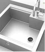 Hestan GRC30 30-Inch outdoor refreshment center sink and ice bin detail