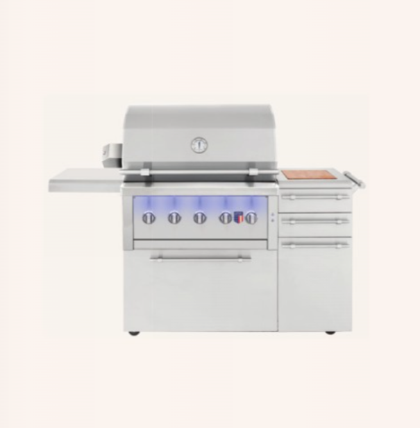 American Made Grills Ovation 36-Inch Freestanding Hybrid Grill with Cart