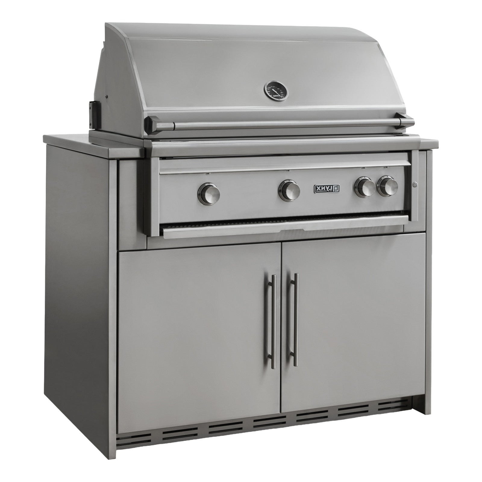 Lynx x John Michael grill base cabinet in brushed stainless steel