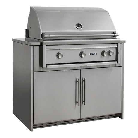 Lynx x John Michael grill base cabinet in brushed stainless steel