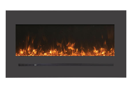 Amantii linear 40 inch electric fireplace - glass media