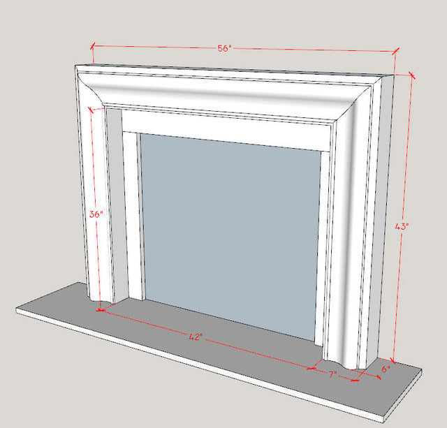 Omega Fireplace Mantel Surround (Cast Stone) 4115.7 GS