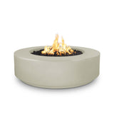 The Outdoor Plus Florence 42-inch GFRC concrete gas fire pit, 12 inch tall, in Ash