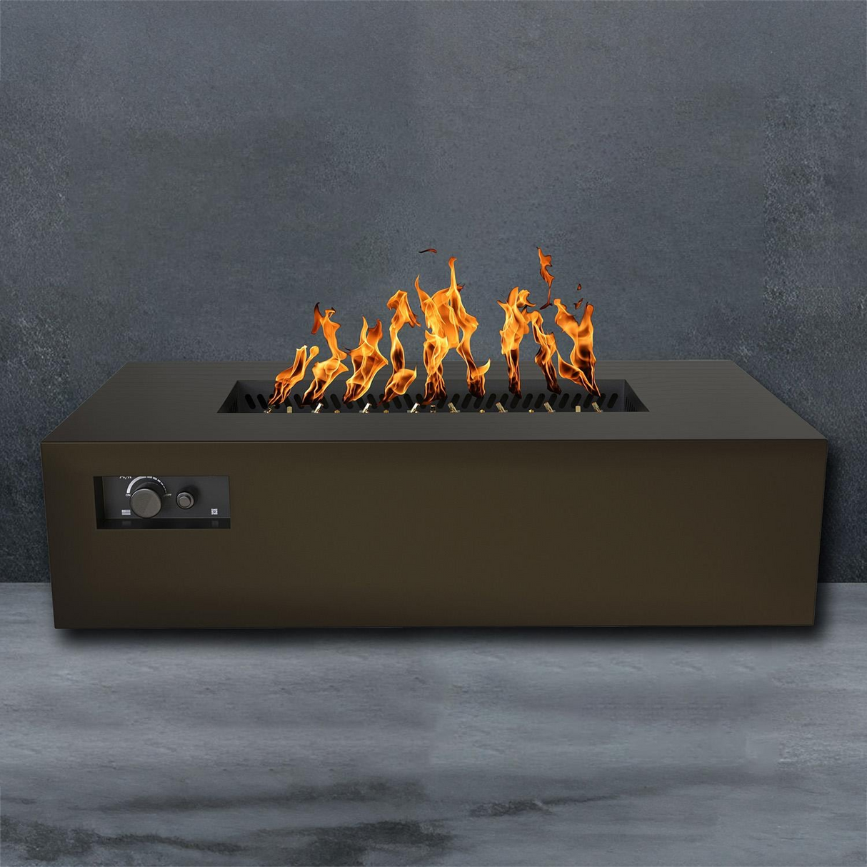 Warming Trends AON 60 x 34 Inch Rectangular Bronze Powder Coated Steel Gas Fire Pit Table