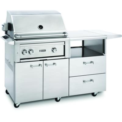Lynx Professional 30-Inch Trident Infrared Grill with Rotisserie on Mobile Kitchen Cart