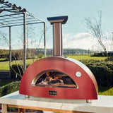 Alfa Moderno 2 Pizze Outdoor Wood Pizza Oven - Antique Red - FXMD-2P-LROA