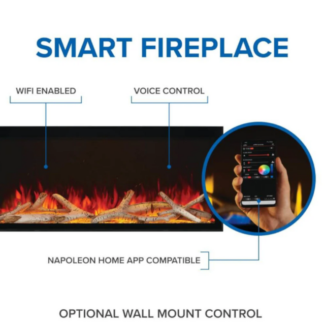 Napoleon Astound FlexMount 74" Linear Electric Fireplace | NEFL74AB