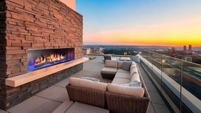 Majestic Lanai 72" Outdoor Linear Vent Free Gas Fireplace on Rooftop Patio