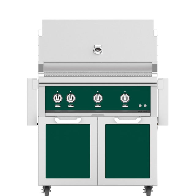 Hestan 36-Inch Natural Gas Grill W/ Rotisserie On Double Door Tower Cart