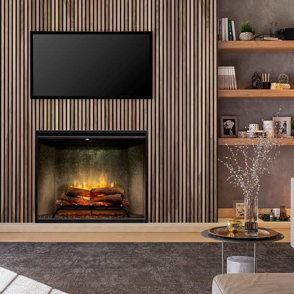 Dimplex - Revillusion 36-Inch Built-In Electric Fireplace - Weathered Concrete Gray