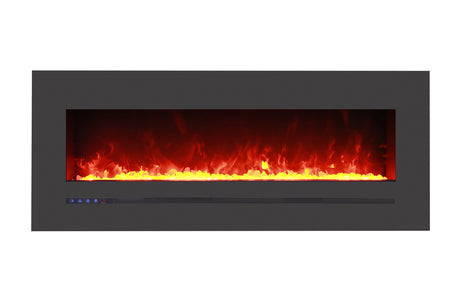 Amantii linear 55 inch electric fireplace - glass media